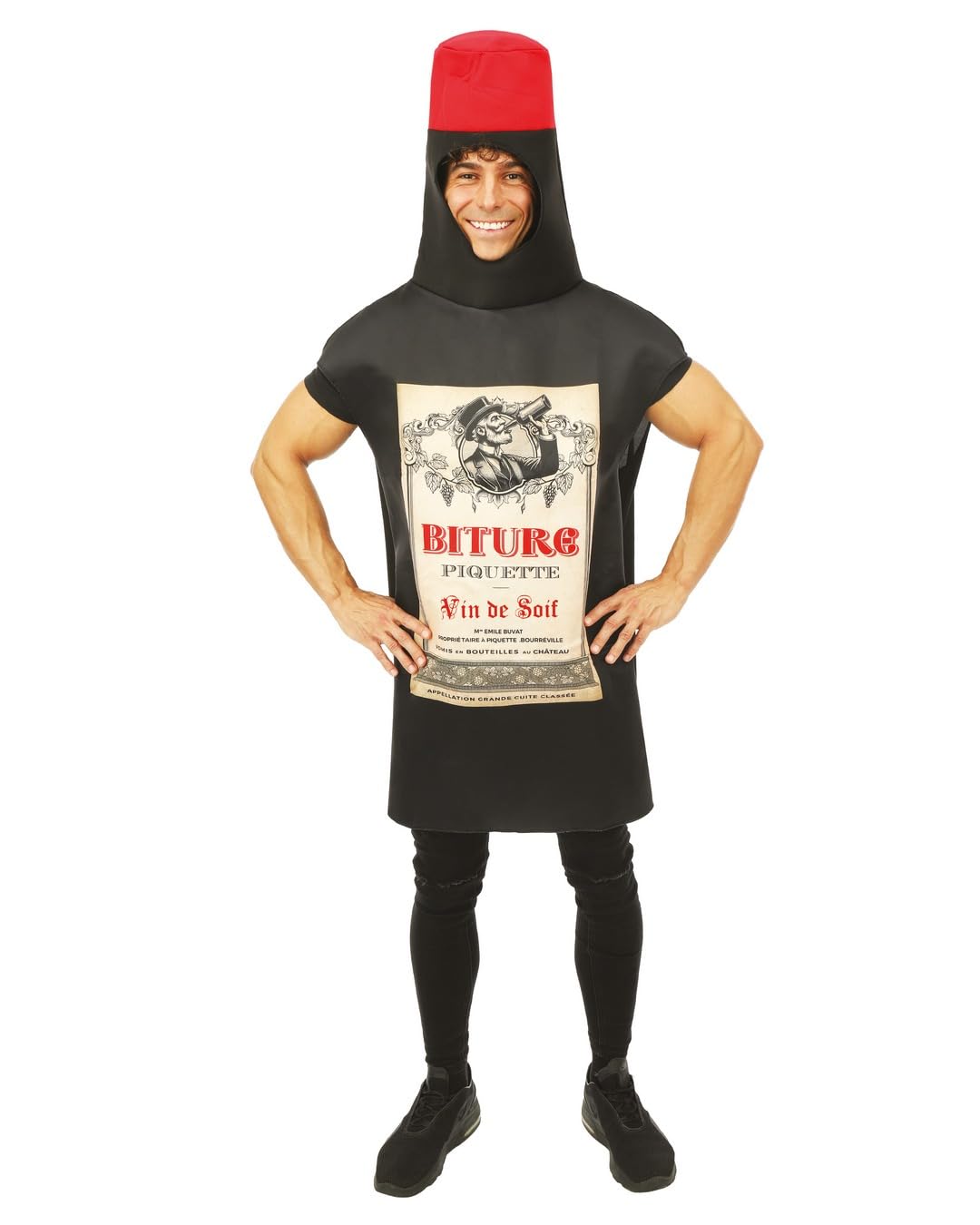 p-tit-clown-flaschen-kost-m-super-pastis-cubi-weinflasche-einheitsgr-e-polyester image 2