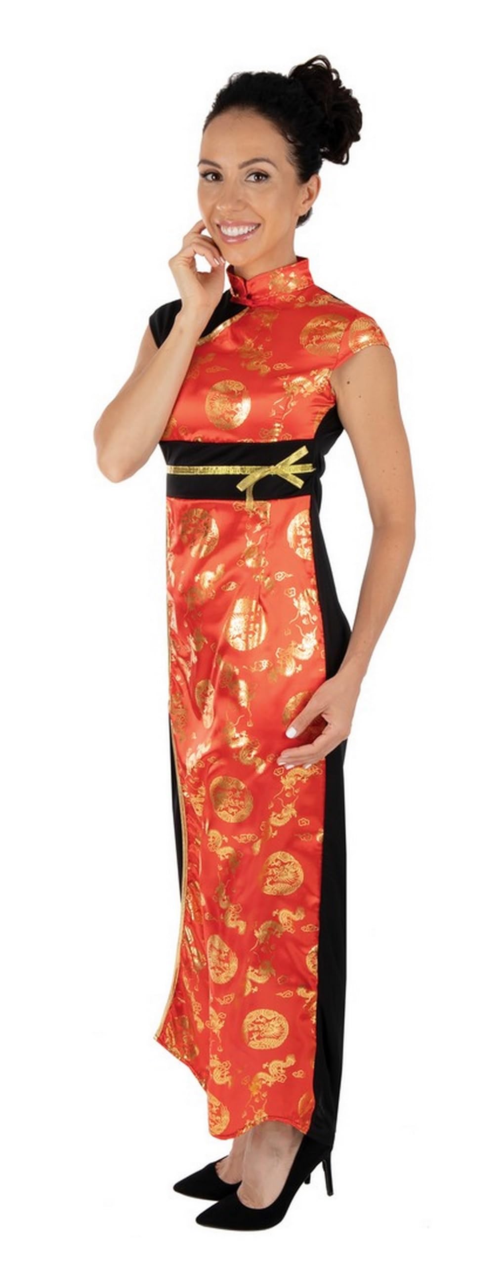 p-tit-clown-chinesisches-kleid-erwachsene-rot-polyester-kost-m image 2