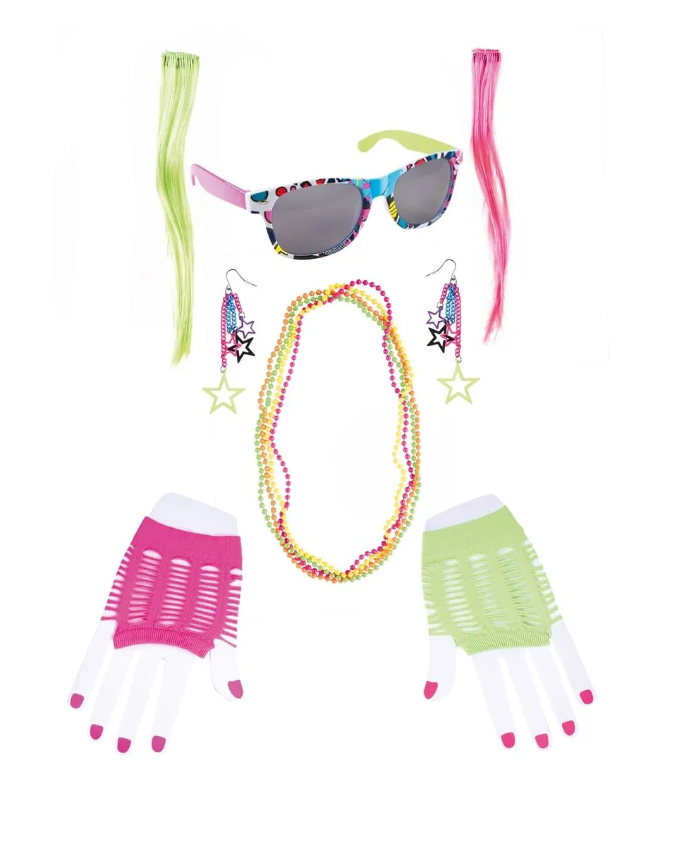 ptit-clown-80er-fluo-kost-m-set-neon-one-size image 1