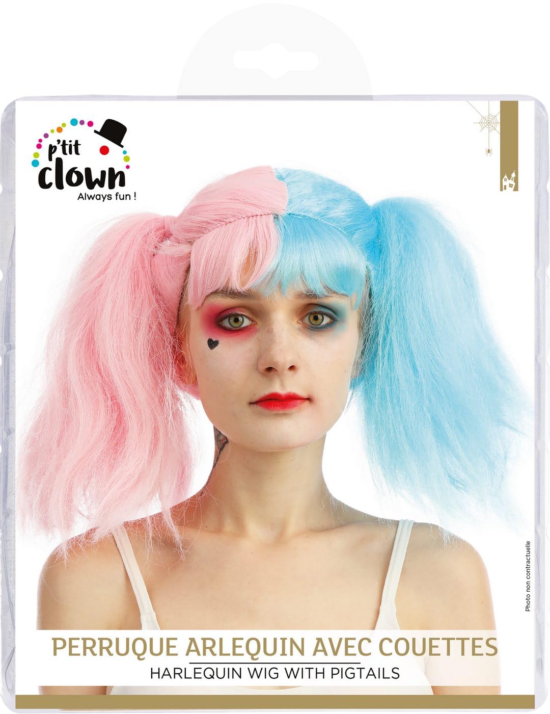 ptit-clown-harlekin-per-cke-mit-zipfeln-blau-rosa image 3