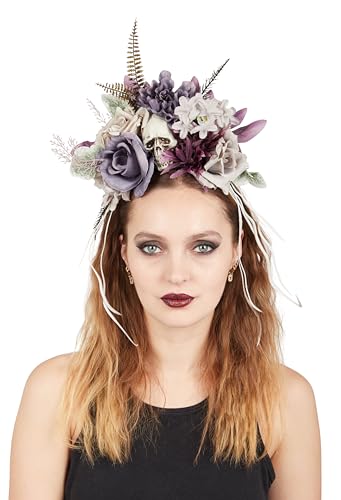 p-tit-clown-haarreif-mit-totenkopf-und-blumen-erwachsene image 3