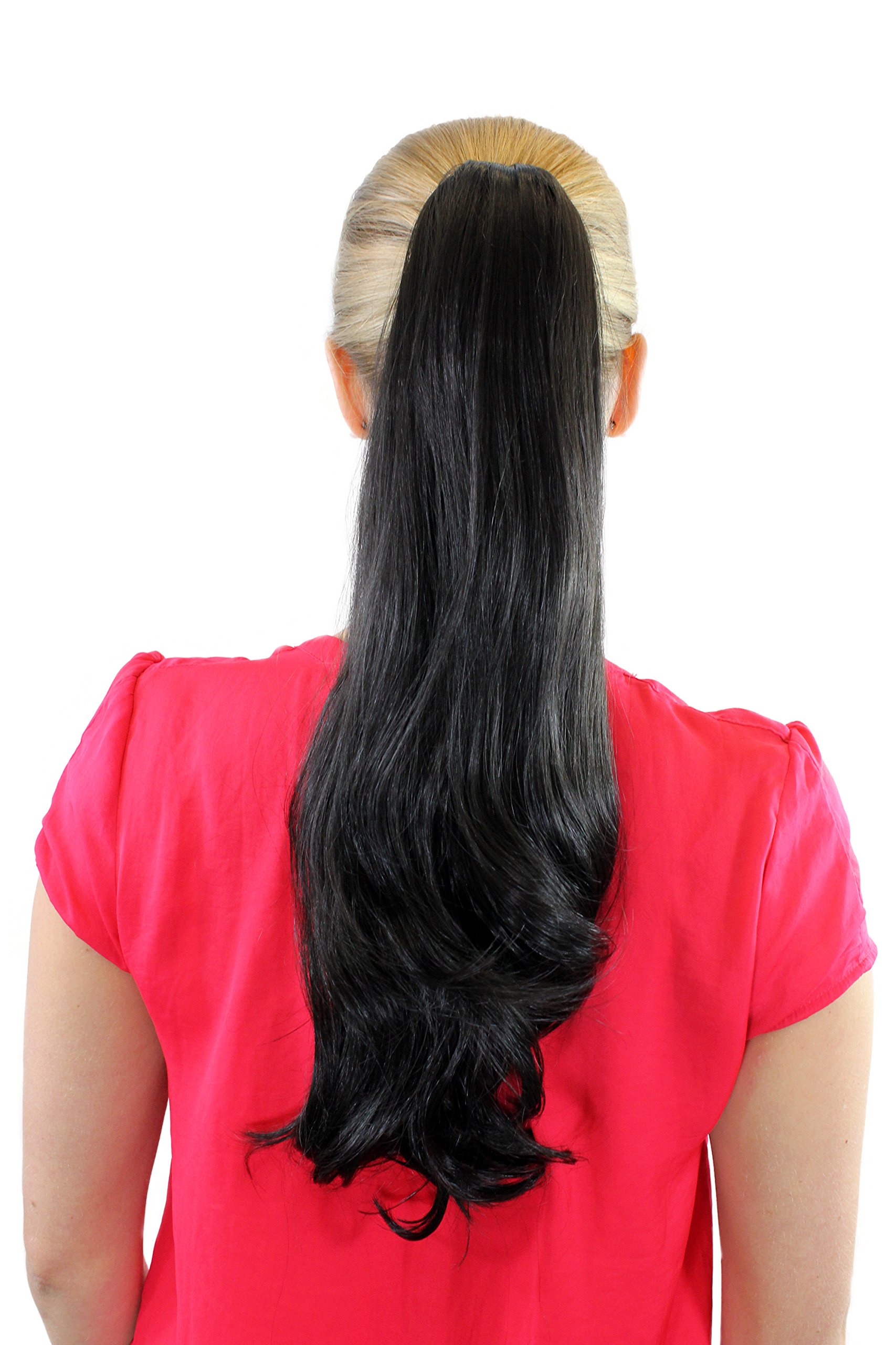 wig-me-up-jl-0126-3-haarteil-zopf-schwarzbraun-50-cm-butterfly-klammer image 1