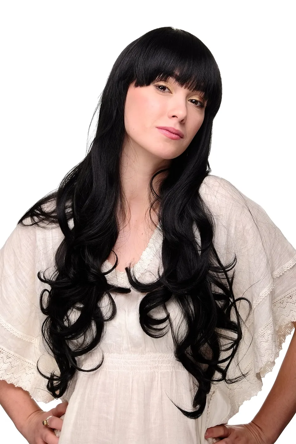 wig-me-up-3116-1b-damenper-cke-schwarz-sehr-lang-70-cm-mit-pony image 1